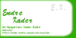 endre kader business card